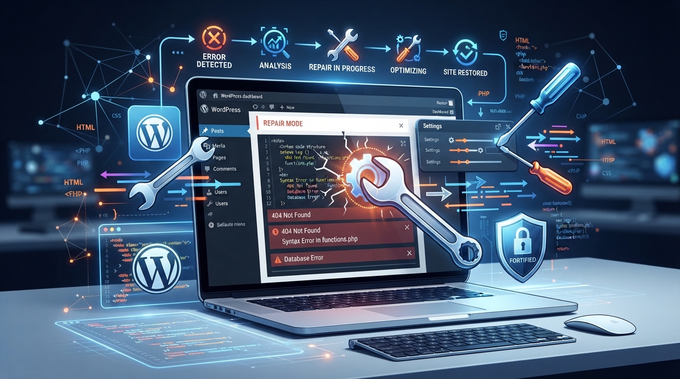 Recover a Broken WordPress Website illustration